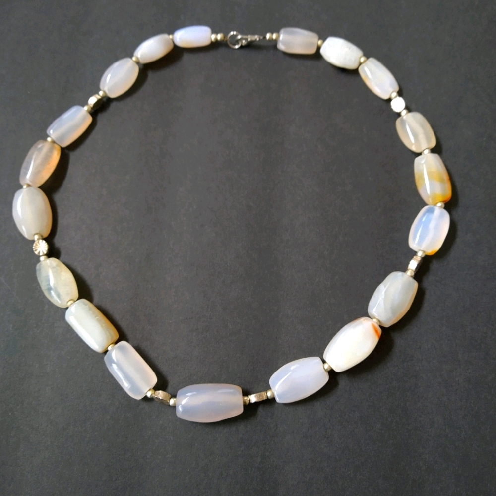 White Quartz Natural Stone Necklace
